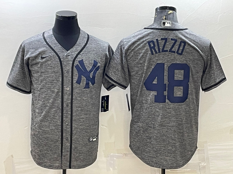 Men's New York Yankees Anthony Rizzo #48 Gray Jersey